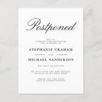 Postponed Elegant Script Wedding Announcement