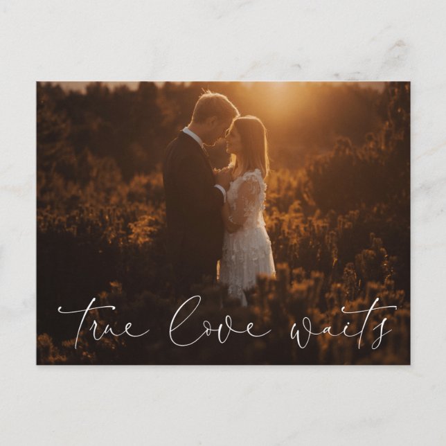 Postponed Wedding Announcement Change Postcard (Front)