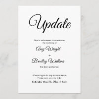 Postponed Wedding Announcement Elegant Update