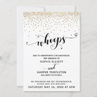 Postponed Wedding Gold Confetti & Hearts Whoops