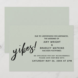 Postponed Wedding Humour Yikes! Sage Announcement