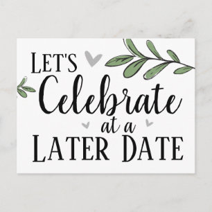 Postponed Wedding Later Date Celebration Postcard