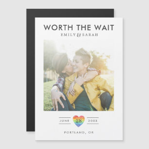 Postponed Wedding LGBTQ Save the Date with Photo Magnetic Invitation