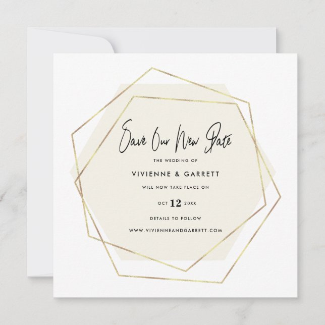 Postponed Wedding New Date Wedding Save The Date (Front)