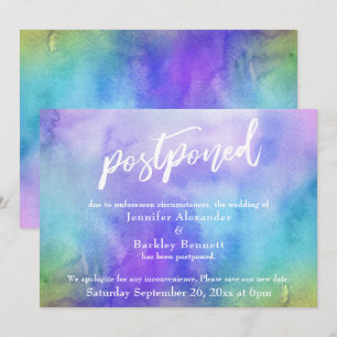 Postponed Wedding Pastel Watercolor Wash Card