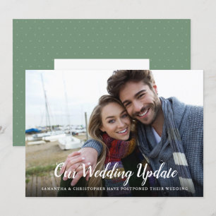 Postponed Wedding with Photo Calligraphy Invitation
