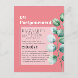 Postponement Eucalyptus Greenery Change of Plans Postcard