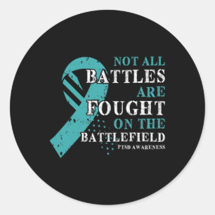 Posttraumatic Stress Disorder Awareness Veteran Su Classic Round Sticker