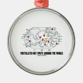Postulated Hot Spots Around The World (Geology) Metal Tree Decoration