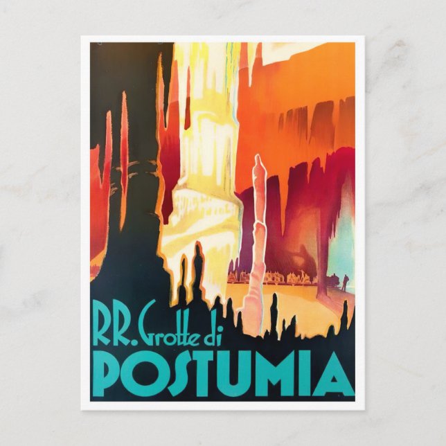 Postumia Caves Italy vintage travel Postcard (Front)