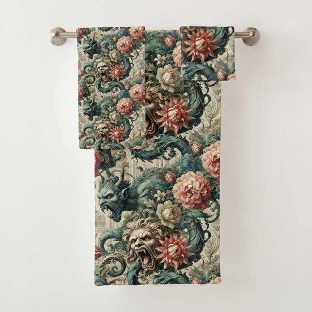 Posture of Perdition – Gothic Victorian Bath Towel Set (Insitu)