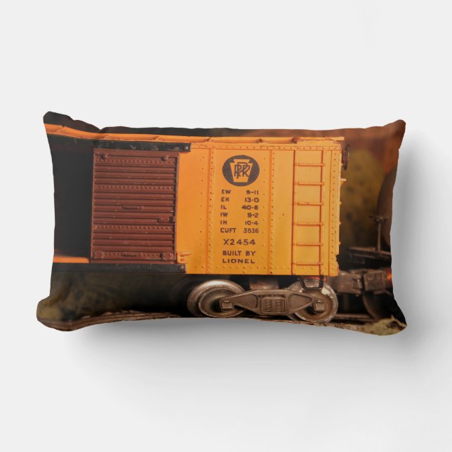 Postwar Lionel Boxcar Train Pillow (Front)