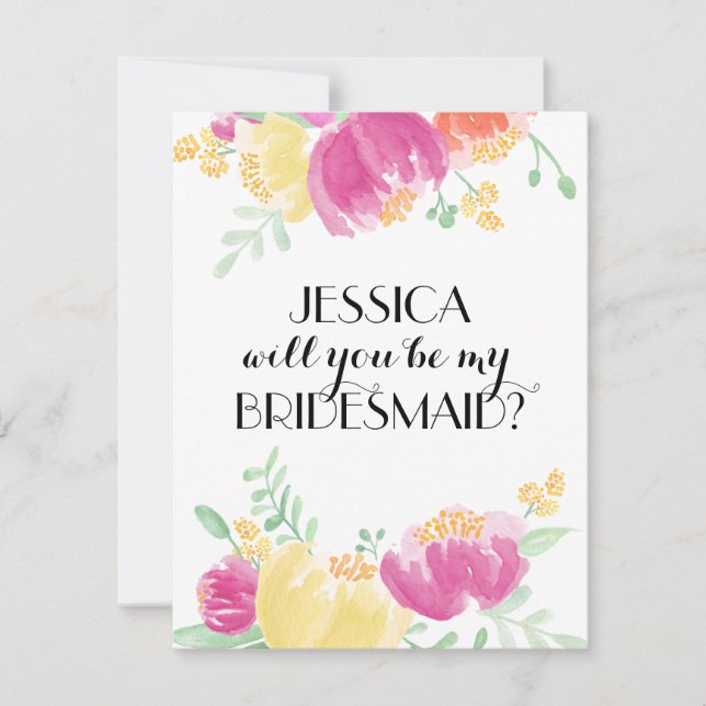 Posy Garden | Bridesmaid Invitation (Front)