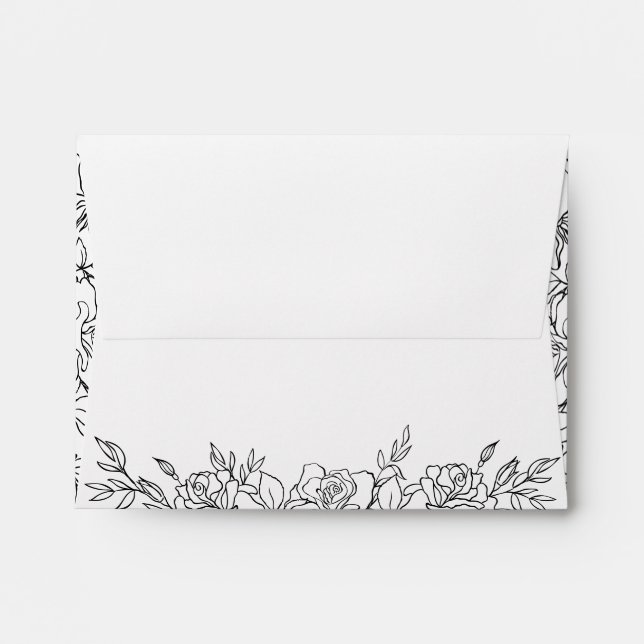 Posy Of Roses Wedding Suite Enclosure Envelope (Back (Top Flap))