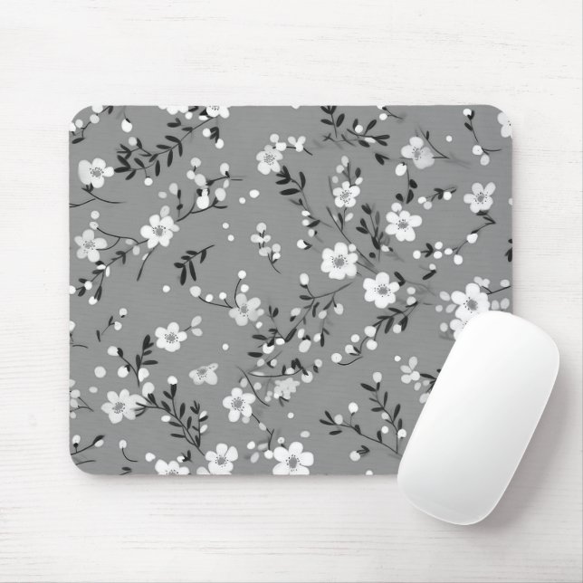 Posy Print On Grey Mouse Mat (With Mouse)