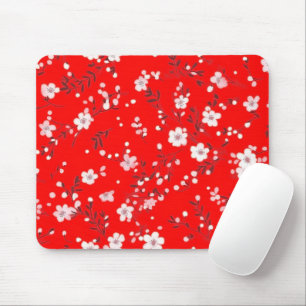 Posy Print On Red Mouse Mat