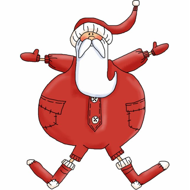 Pot Belly Santa Ornament Photo Sculpture Decoration (Front)