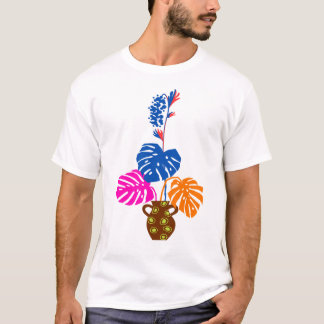 Pot colourful plant T-shirt design 