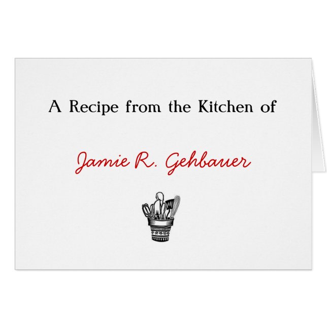 pot full of utensils, A Recipe from the Kitchen... (Front Horizontal)