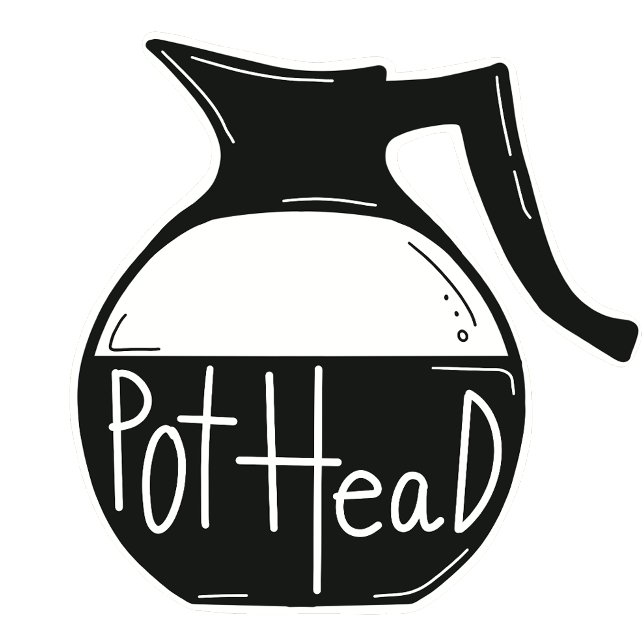 Pot Head Coffee Lover Coffee Pot Sticker  (Creator Uploaded)