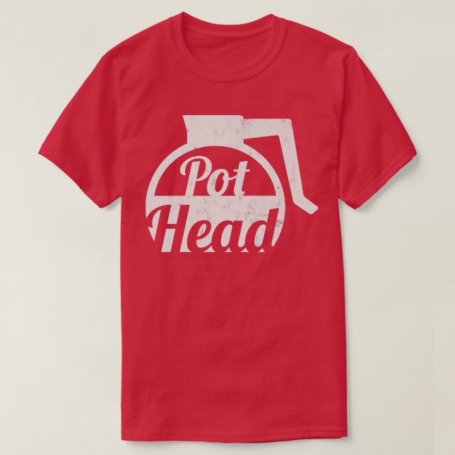 Pot Head Hot Coffee Funny T-Shirt (Design Front)