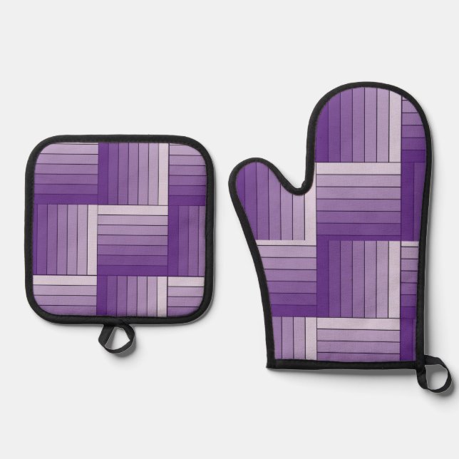 Pot Holder Set - Purple Shaded Ribbon Weave (Front)