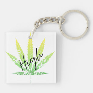 Pot leaf key ring