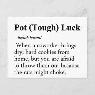 Pot Luck Definition Postcard