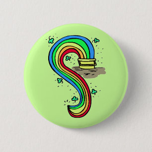 Pot O' Gold Rainbow Button