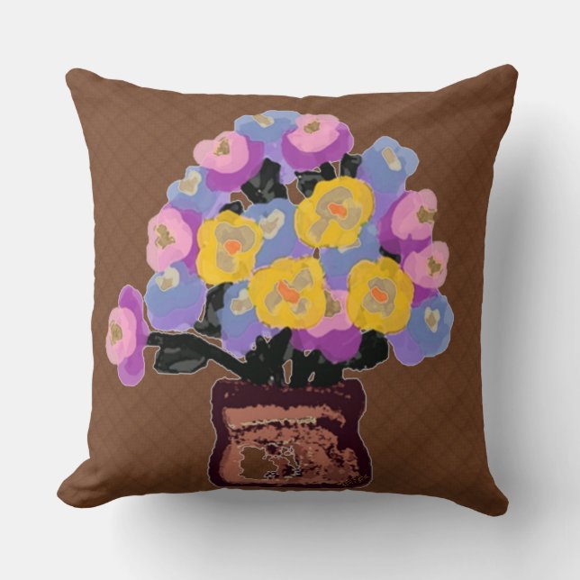 Pot of Flowers Cushion (Front)