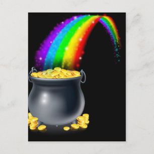 Pot of gold and rainbow postcard