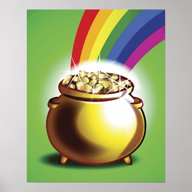 Pot of gold and rainbow poster (Front)