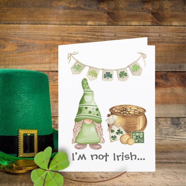 Pot of Gold Flirty Gnome Funny St Patrick Day Card (Creator Uploaded)