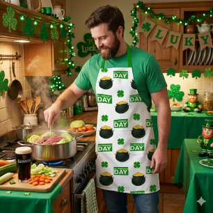 Pot of Gold Lucky Irish St Patricks Day  Apron