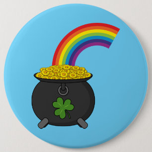 Pot of Gold Rainbow Cartoon 6 Cm Round Badge