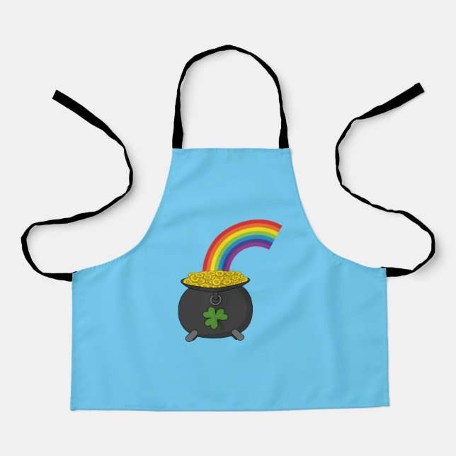 Pot of Gold Rainbow Cartoon Apron (Front)