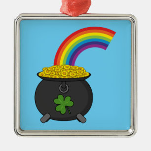 Pot of Gold Rainbow Cartoon Metal Tree Decoration