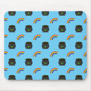 Pot of Gold Rainbow Cartoon Mouse Mat