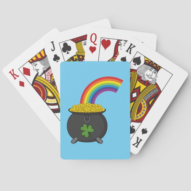 Pot of Gold Rainbow Cartoon Playing Cards (Back)