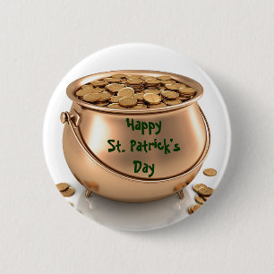 POT OF GOLD, ST. PATRICK'S DAY button