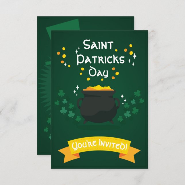 Pot Of Gold | St. Patricks Day Party Invitations (Front/Back)