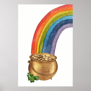 Pot Of Gold St Patrick's Day Poster