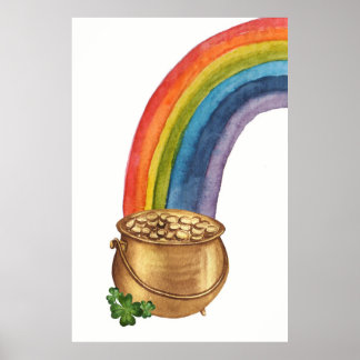 Pot Of Gold St Patrick's Day Poster