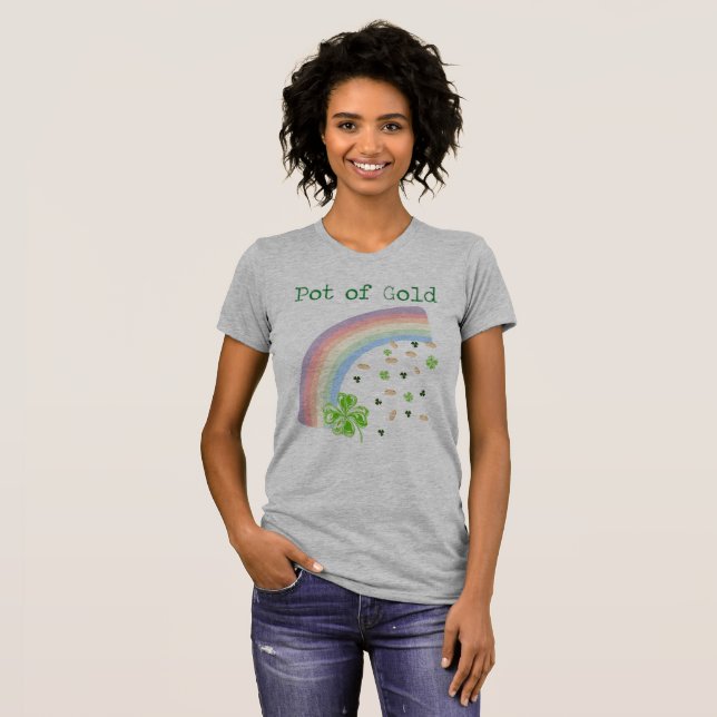 Pot Of Gold St Patrick's Day T-Shirt (Front Full)
