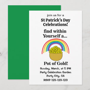 Pot Of Gold Within Yourself Saint Patrick's Day Invitation