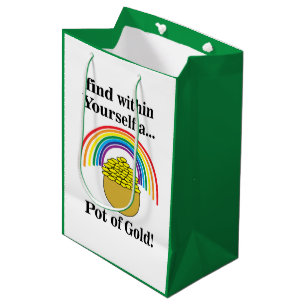 Pot Of Gold Within Yourself Saint Patrick's Day Medium Gift Bag