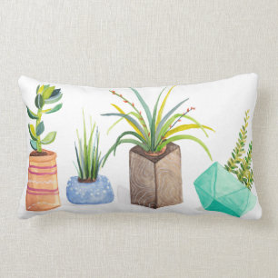 Pot of Succulents Lumbar Cushion