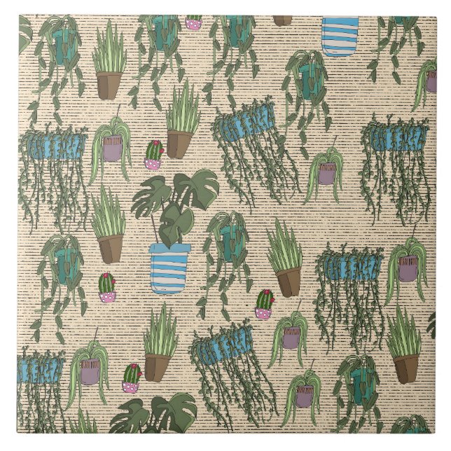 Pot Plants Pattern Tile (Front)