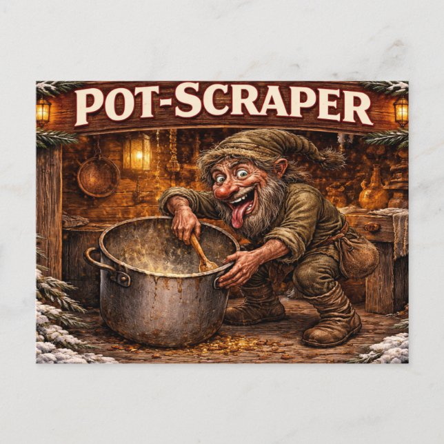 Pot Scraper Icelandic Yule Lad  Postcard (Front)