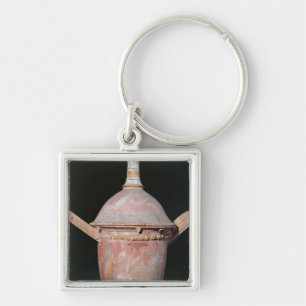 Pot with a scene of women bathing key ring